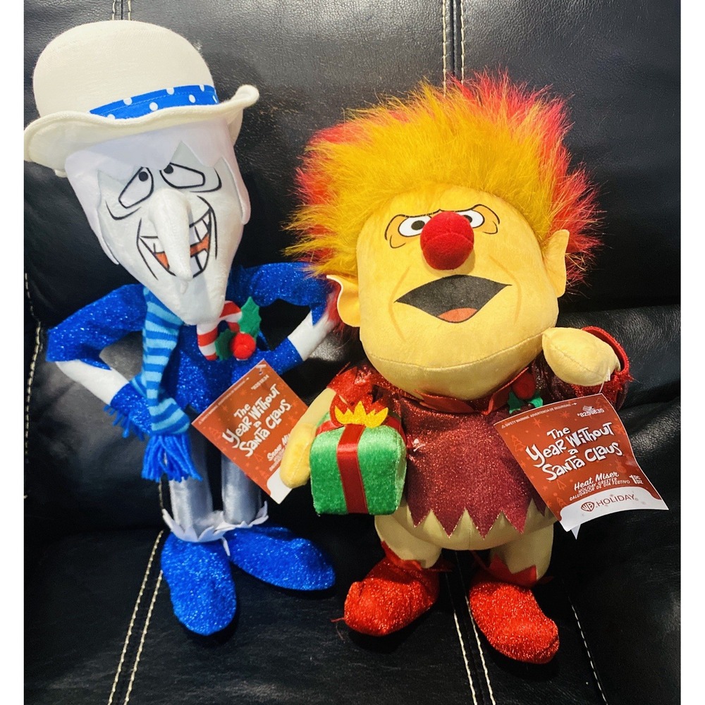 Heat & Snow Miser Plush Holiday Door Greeter New Gemmy Year Without Santa Claus